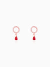 Rose Gold Circular Droplet Earrings