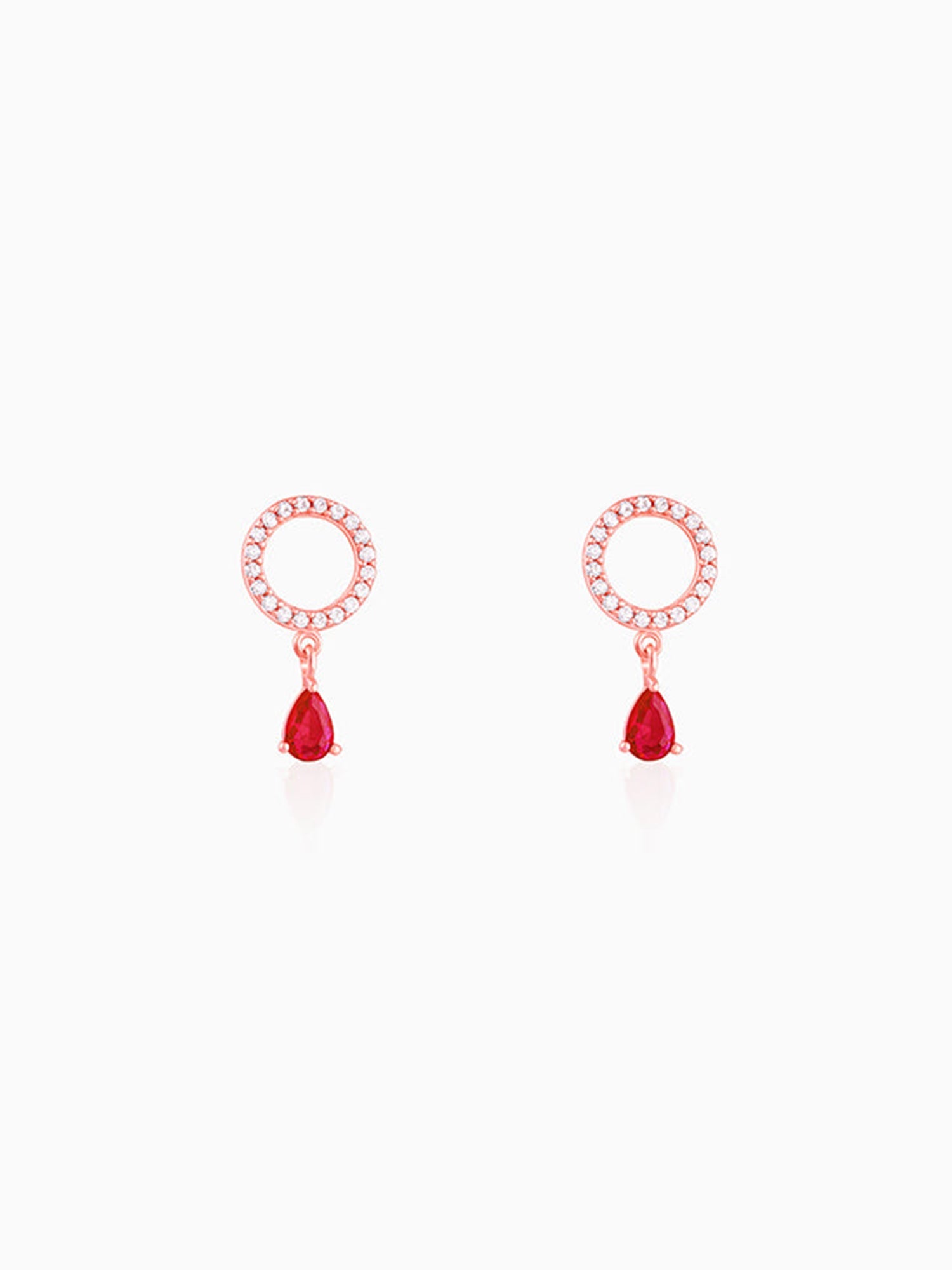 Rose Gold Circular Droplet Earrings