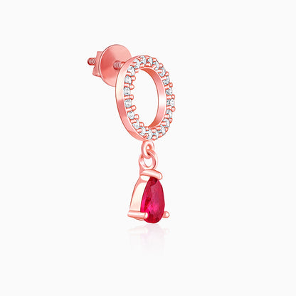 Rose Gold Circular Droplet Earrings