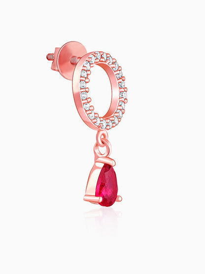 Rose Gold Circular Droplet Earrings