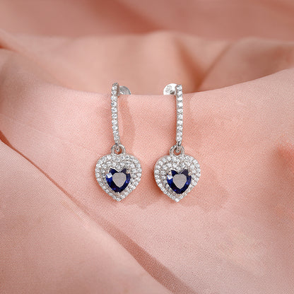 Silver Royal Heart Earrings