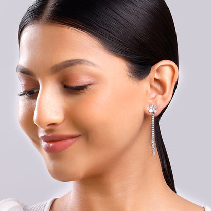 Silver Twilight Petals Earrings