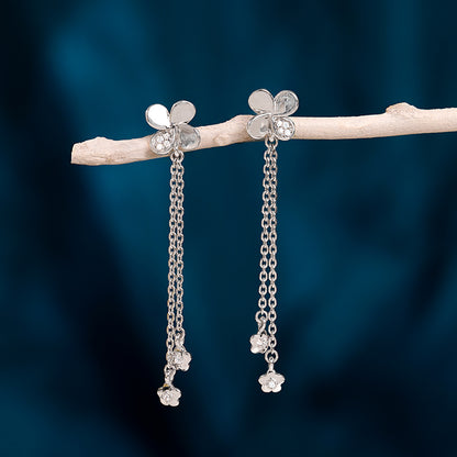 Silver Twilight Petals Earrings