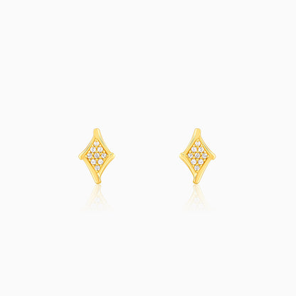 Golden Rhombus Glint Studs