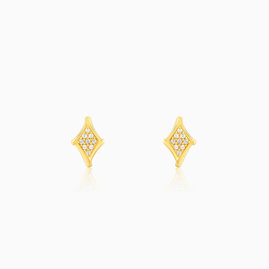 Golden Rhombus Glint Studs