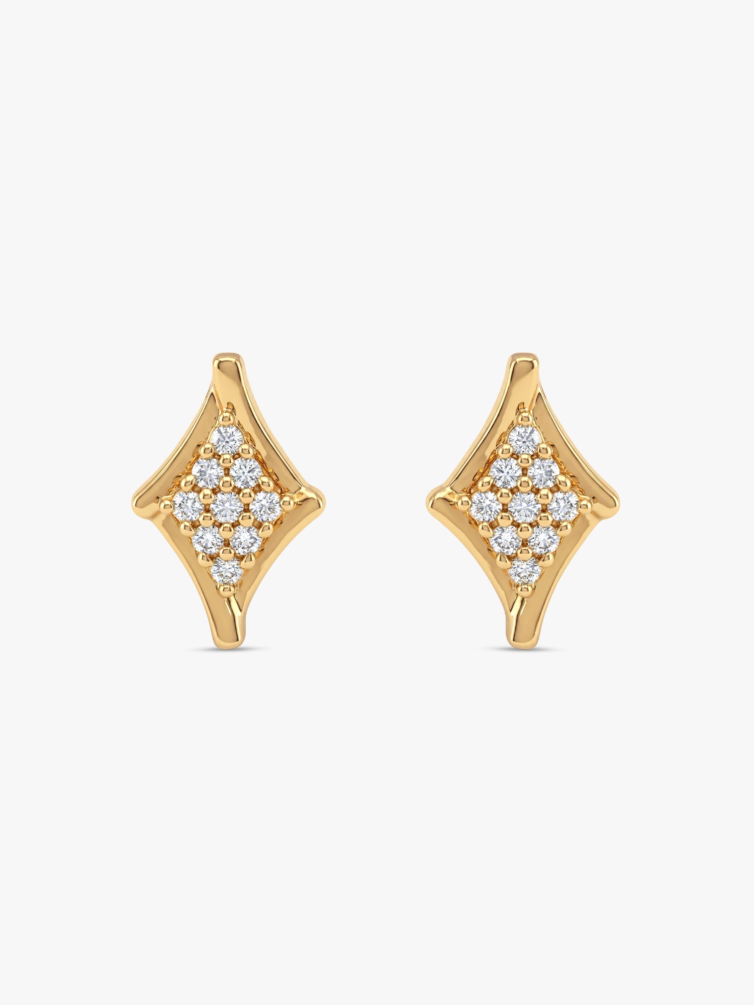 Golden Rhombus Glint Studs