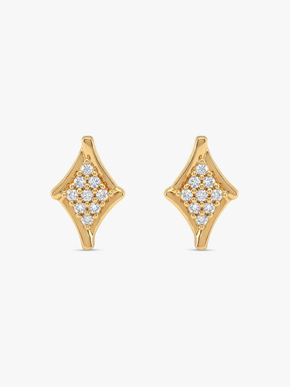 Golden Rhombus Glint Studs