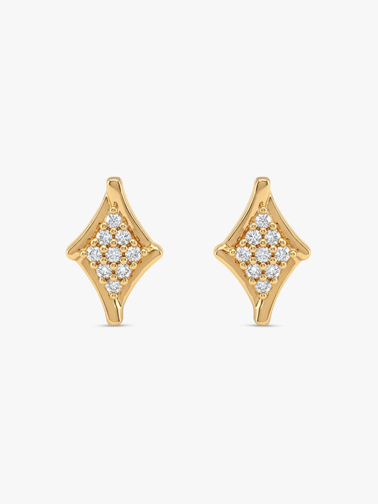 Golden Rhombus Glint Studs