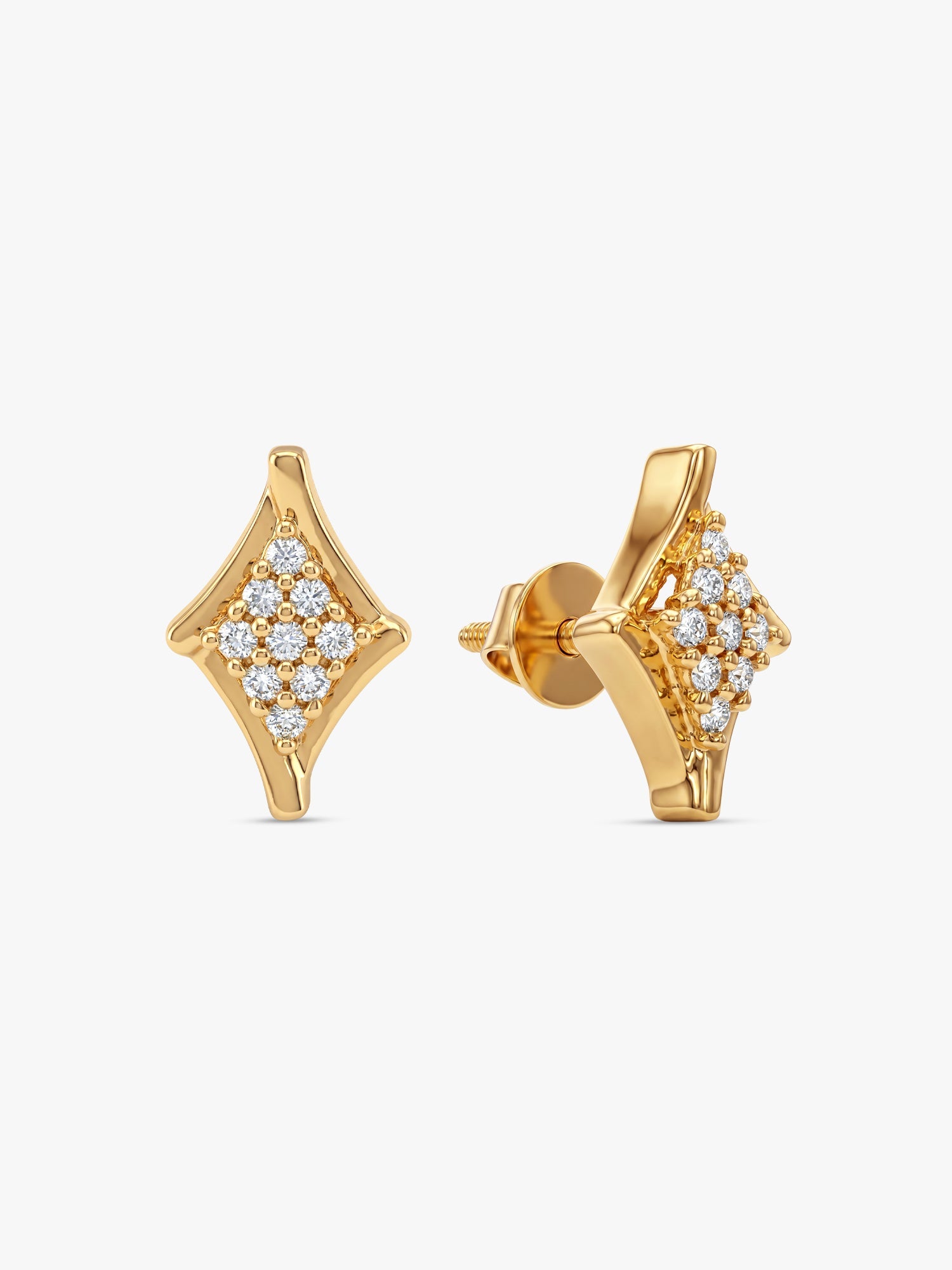 Golden Rhombus Glint Studs