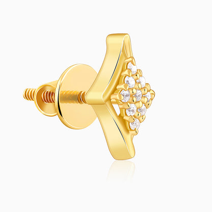 Golden Rhombus Glint Studs