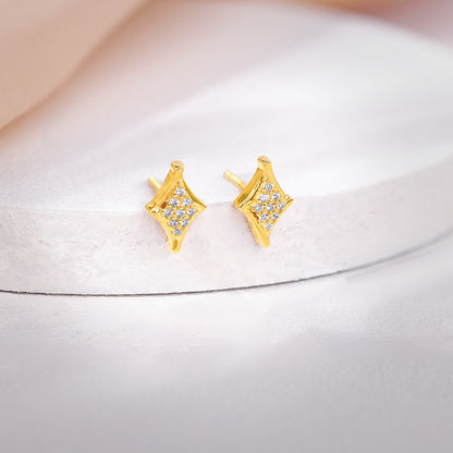 Golden Rhombus Glint Studs