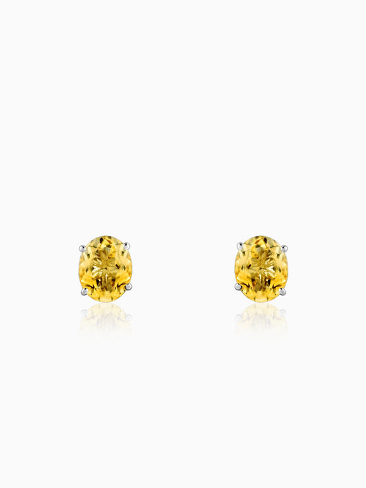 Silver Grace Citrine Studs