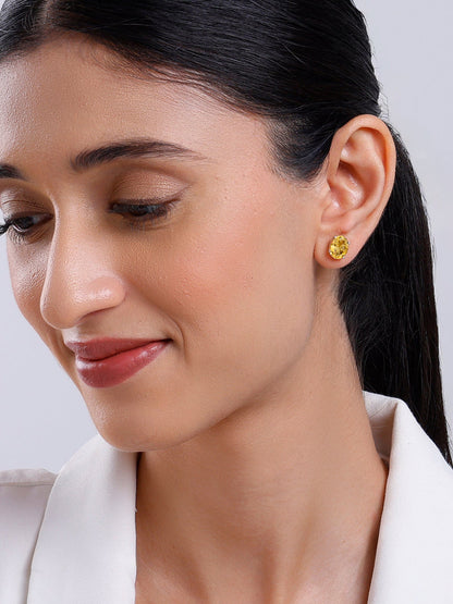 Silver Grace Citrine Studs