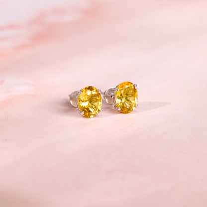 Silver Grace Citrine Studs