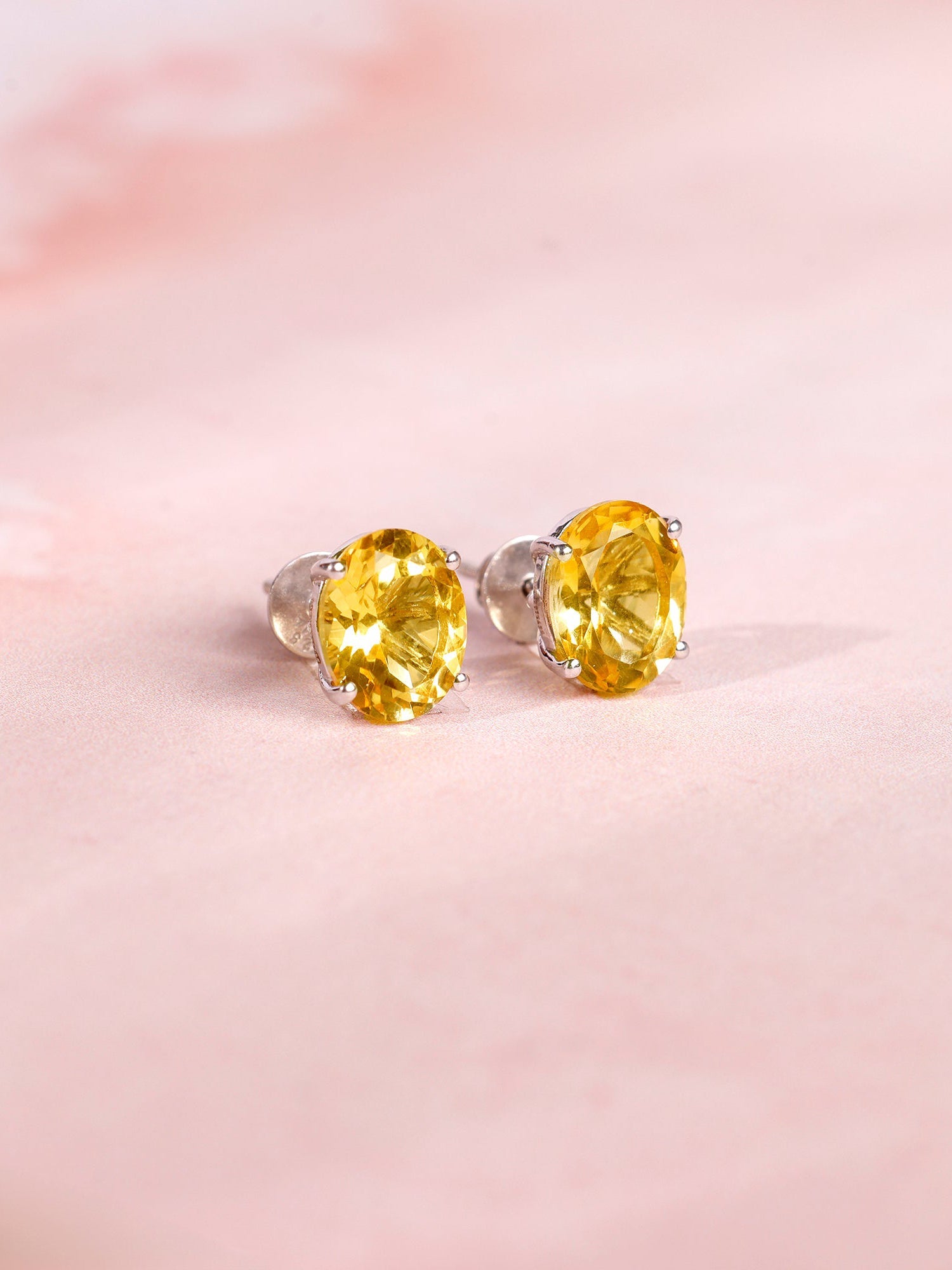 Silver Grace Citrine Studs