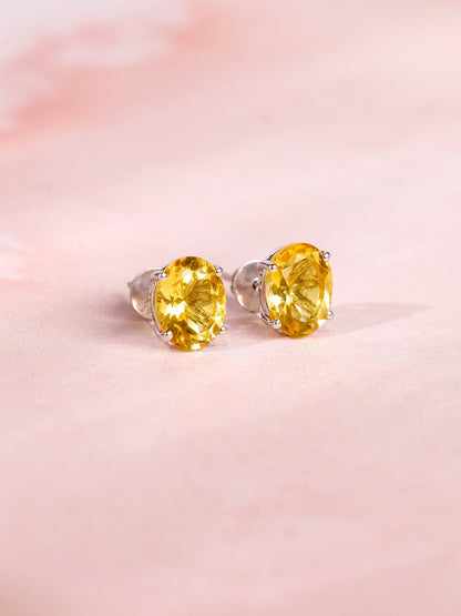 Silver Grace Citrine Studs