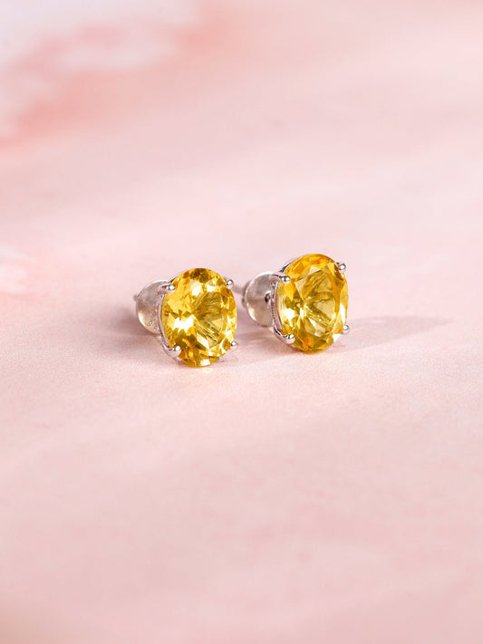Silver Grace Citrine Studs