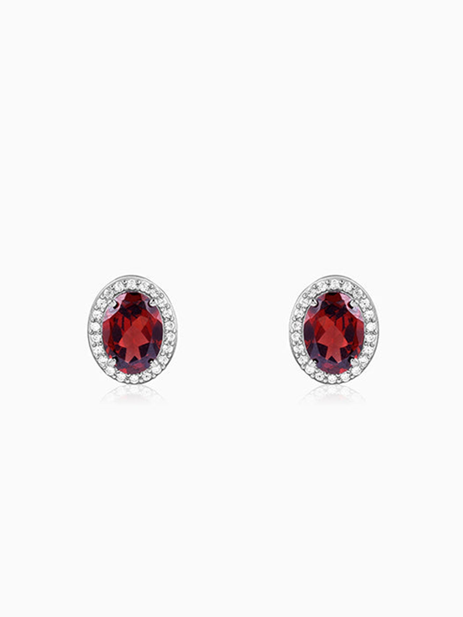 Silver Garnet Glimmer Earrings
