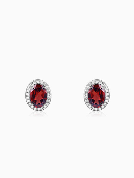 Silver Garnet Glimmer Earrings