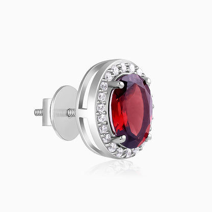 Silver Garnet Glimmer Earrings