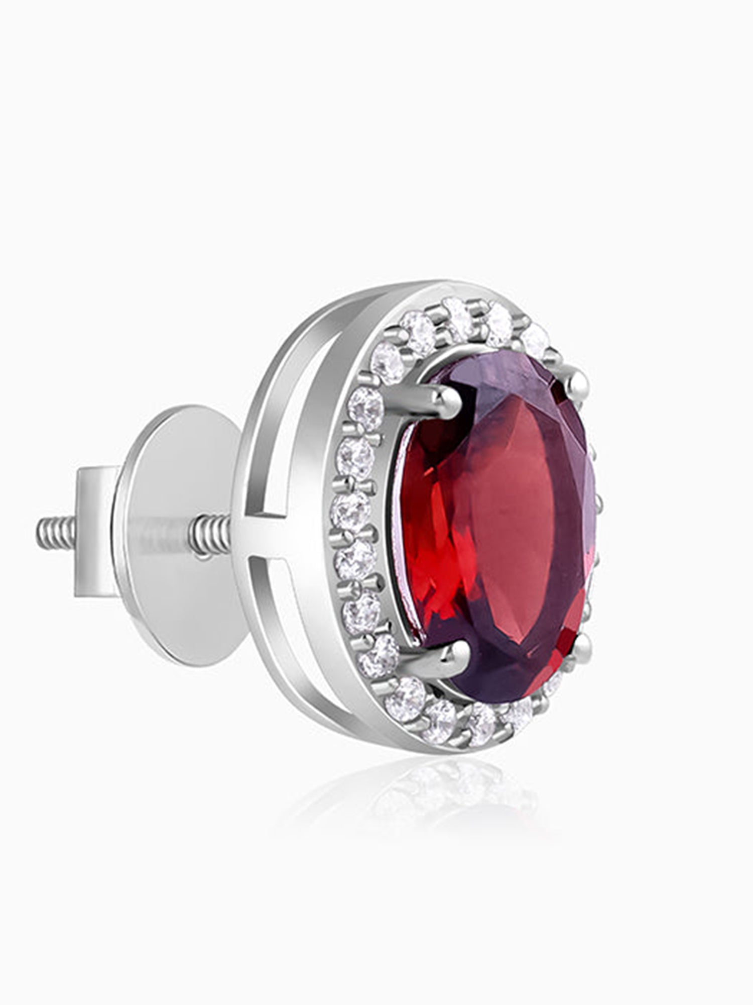 Silver Garnet Glimmer Earrings