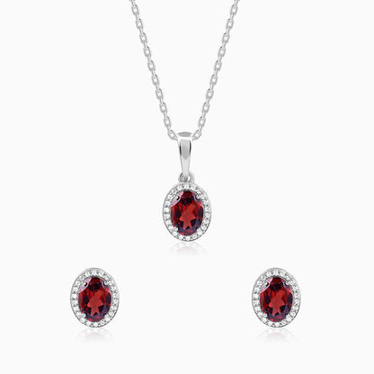 Silver Garnet Glimmer Set