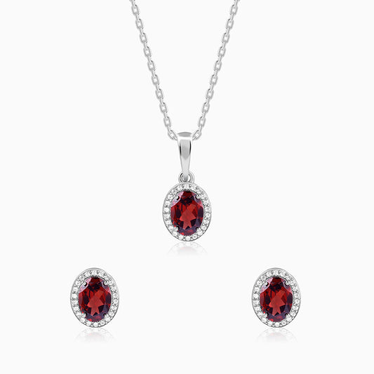Silver Garnet Glimmer Set