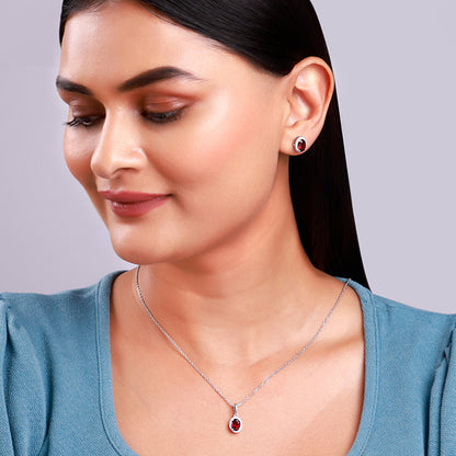 Silver Garnet Glimmer Set