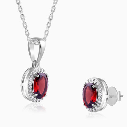Silver Garnet Glimmer Set