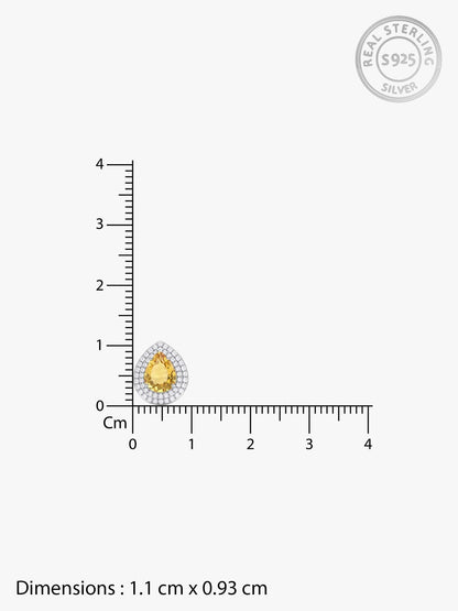 Silver Citrine Drop Studs