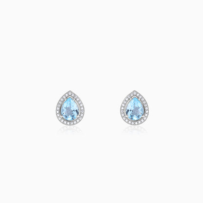 Silver Blue Topaz Studs