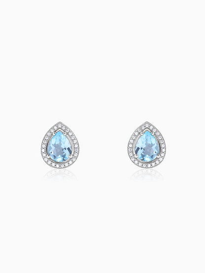 Silver Blue Topaz Studs