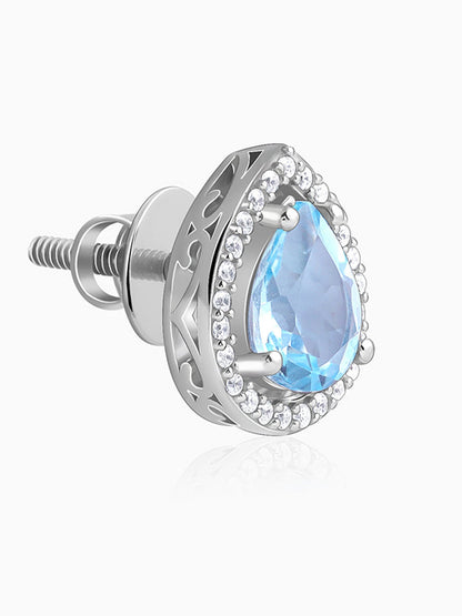 Silver Blue Topaz Studs