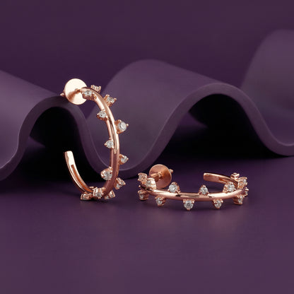 Rose Gold Beautiful Things J Hoop Earrings