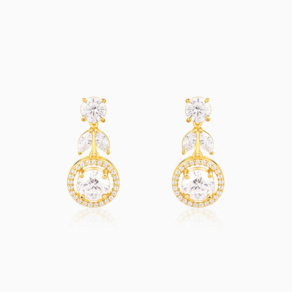 Golden Haloed Vine Earrings