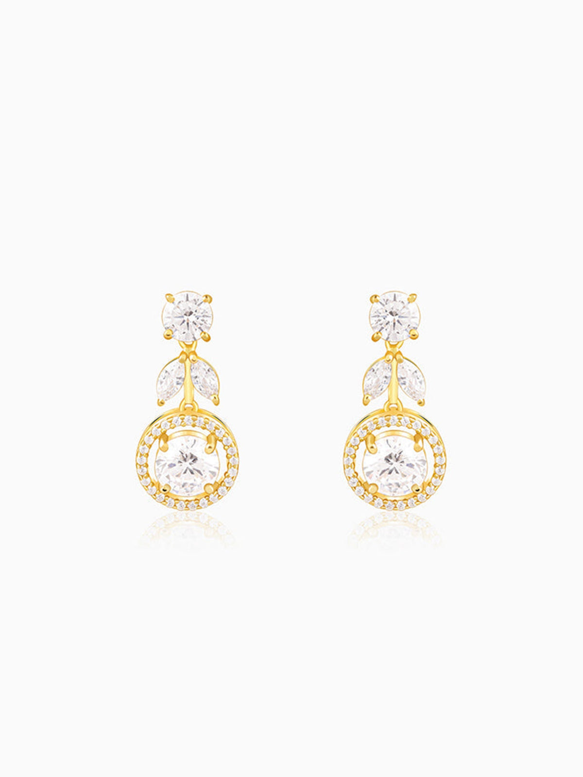 Golden Haloed Vine Earrings