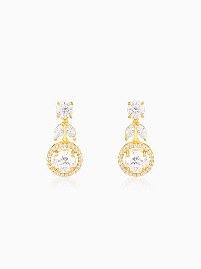 Golden Haloed Vine Earrings