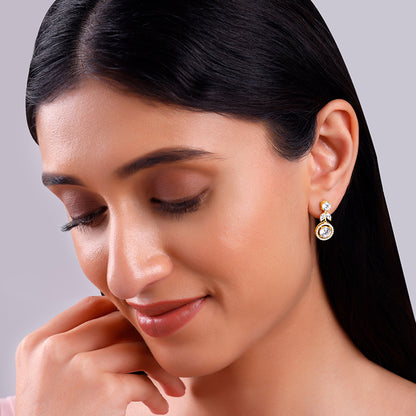 Golden Haloed Vine Earrings