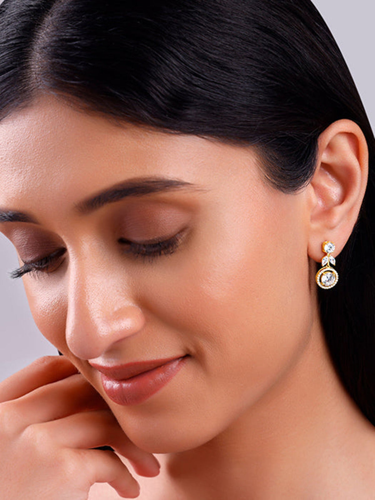 Golden Haloed Vine Earrings