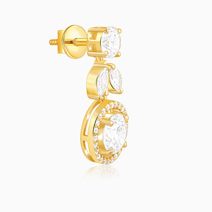 Golden Haloed Vine Earrings