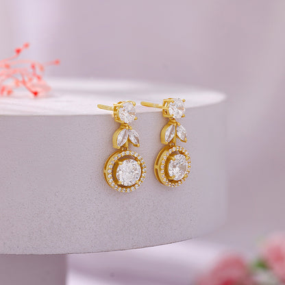 Golden Haloed Vine Earrings