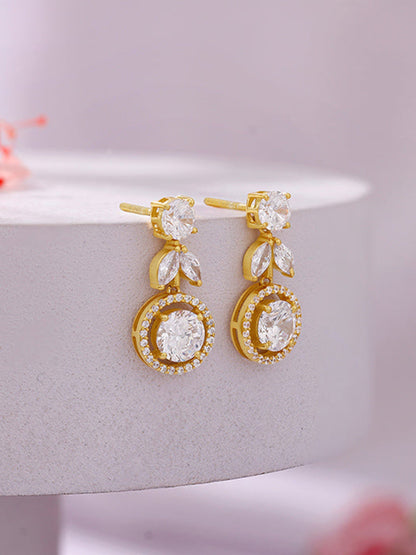 Golden Haloed Vine Earrings