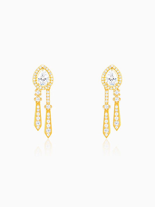 Golden Dazzle Drop Earrings