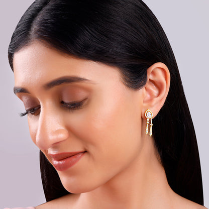 Golden Dazzle Drop Earrings