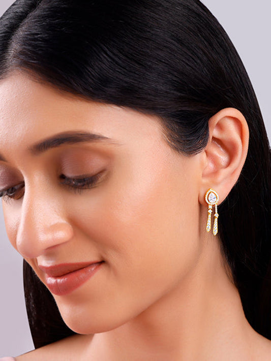 Golden Dazzle Drop Earrings