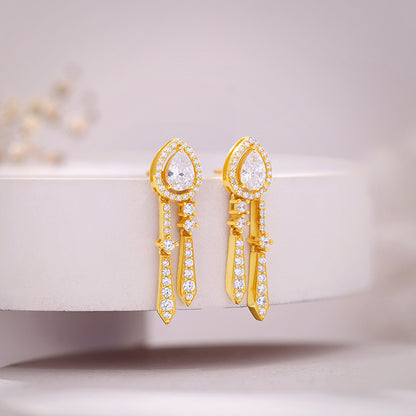 Golden Dazzle Drop Earrings