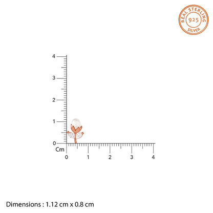 Rose Gold White Tulip Studs