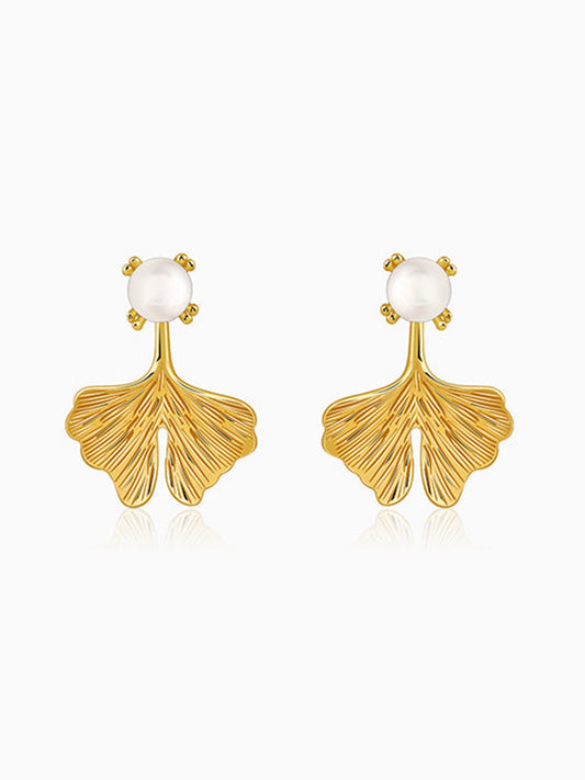 Golden Blake Pearl Earrings