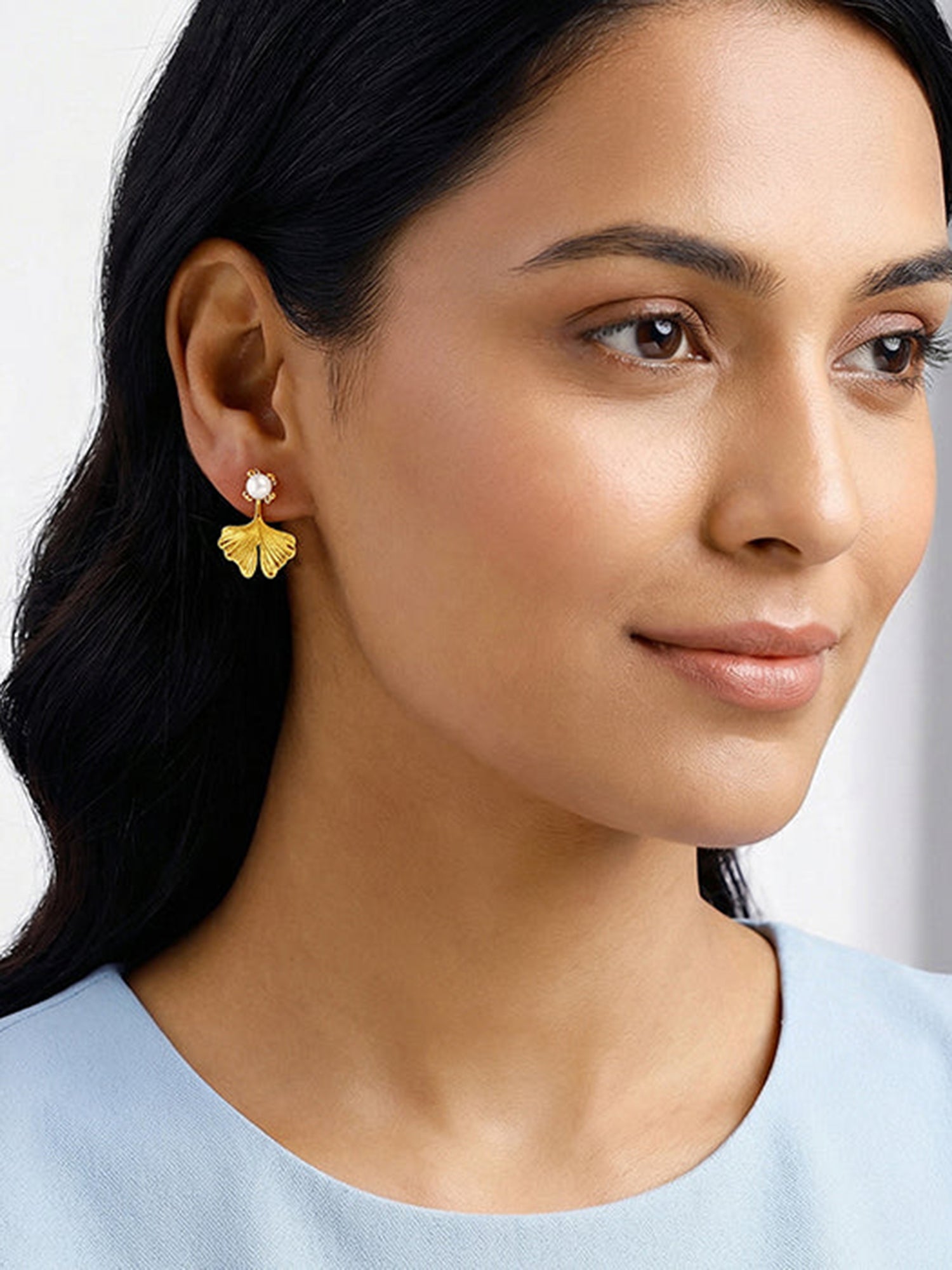Golden Blake Pearl Earrings