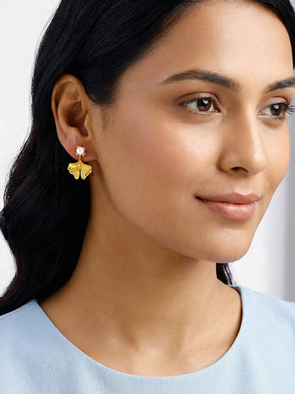 Golden Blake Pearl Earrings